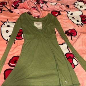 Abercrombie & Fitch Green Long Sleeve babydoll top